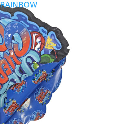 맞춤형 디자인 인쇄 된 다이 커트 지플록 특수 모양 불규칙 플라스틱 포장 3.5g 마이러 가방