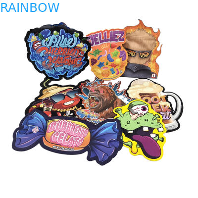 사용자 지정 특수 모양의 지퍼 패키지 부드러운 터치 CBD 어린이 보호 3.5g 불규칙 다이 커트 플라스틱 가방