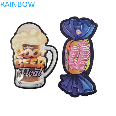 플라스틱 사용자 지정 디자인 특수 모양 포장 인쇄 홀로그램 필름 사탕 어린이 증명 Mylar 다이 커트 가방