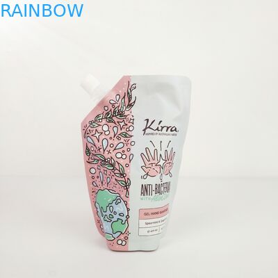 서 있는 몸 스크럽 가방에 실버 엽지 가방을 가진 산업용 식품 포장