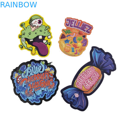 맞춤형 디지털 프린팅 가방 포장 홀로그램 필름 다이 커트 특수 모양 Ziplock 플라스틱 Mylar 3.5g 다이 커트 가방