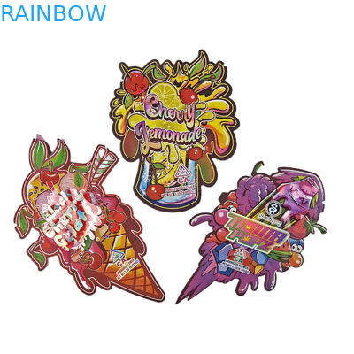 맞춤형 디지털 프린팅 가방 포장 홀로그램 필름 다이 커트 특수 모양 Ziplock 플라스틱 Mylar 3.5g 다이 커트 가방