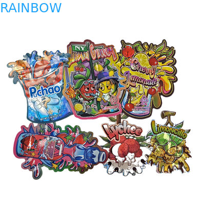 맞춤형 디지털 프린팅 가방 포장 홀로그램 필름 다이 커트 특수 모양 Ziplock 플라스틱 Mylar 3.5g 다이 커트 가방