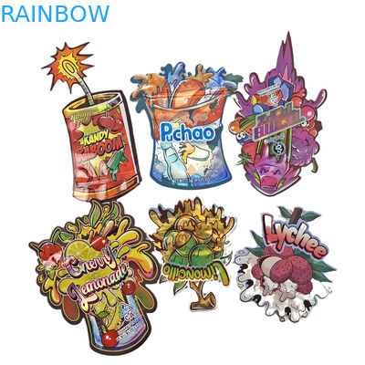 맞춤형 디지털 프린팅 가방 포장 홀로그램 필름 다이 커트 특수 모양 Ziplock 플라스틱 Mylar 3.5g 다이 커트 가방