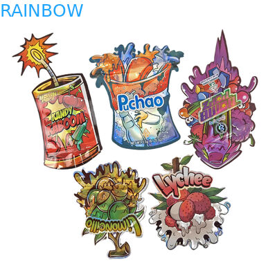 맞춤 인쇄 부드러운 터치 홀로그래프 다이 커트 불규칙 특수 모양 플라스틱 지퍼 마이러 식품 포장 가방