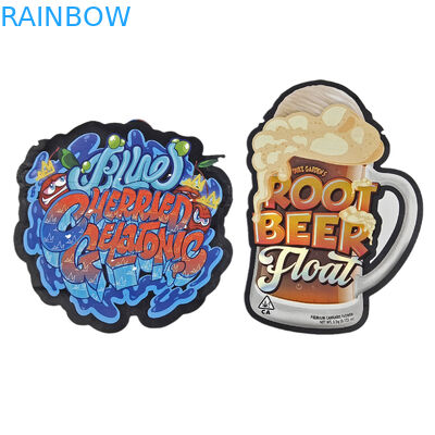 다이 커트 커스텀 불규칙 특수 모양 플라스틱 어린이 보호 Mylar 포장 Zipper 3.5g 식품 등급 커스텀 모양 Mylar