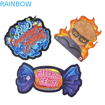 특별 불규칙 모양의 냄새 방지 가방 Ziplock Custom28g 14g 7g 3.5g 다이 커트 스냅 식품 포장 Mylar 가방