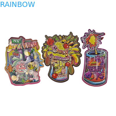 맞춤 인쇄 식용 가방 플라스틱 패키지 다이 커트 특수 모양 플라스틱 봉지 Ziplock 3.5g 간식 Mylar 가방