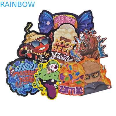 3.5g 7g 14g 특수 모양 플라스틱 포장 가방 홀로그램 냄새 방지 플라스틱 다이 커트 사용자 지정 간식 쿠키 간식 가방