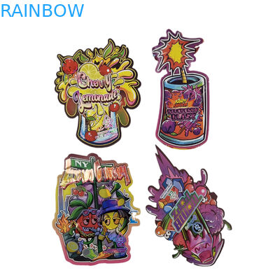 3.5g 7g 14g 특수 모양 플라스틱 포장 가방 홀로그램 냄새 방지 플라스틱 다이 커트 사용자 지정 간식 쿠키 간식 가방