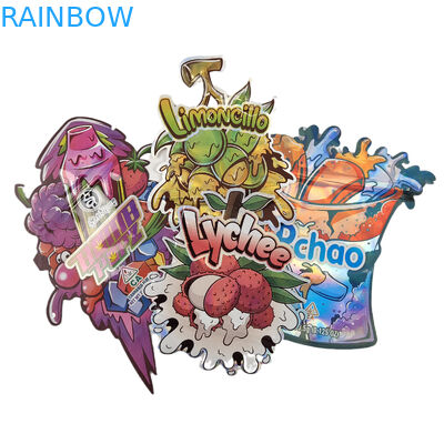 냄새 방지 주문 인쇄 3.5g 독특한 특수 모양 불규칙 식품 포장 시프로크 마일러 가방과 다이 커트 가방