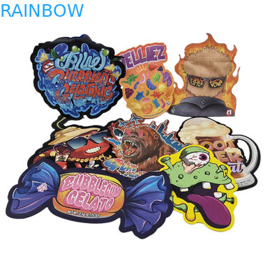 3.5g 맞춤 인쇄 된 Mylar 가방 불규칙한 모양의 다이 커트 Ziplock 가방 간식 쿠키 사탕을위한 포장 가방