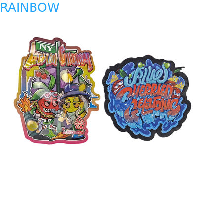 3.5g 맞춤 인쇄 된 Mylar 가방 불규칙한 모양의 다이 커트 Ziplock 가방 간식 쿠키 사탕을위한 포장 가방