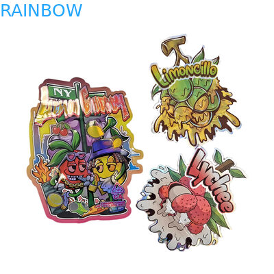 모양 마이러 가방 사용자 지정 로고 인쇄 불규칙 홀로그램 Ziplock 냄새 방지 3.5g 7g 14g 28g 간식 가방