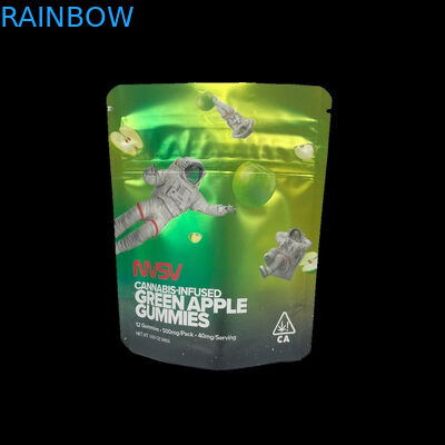 3.5 그램 플라스틱 봉지 포장 사용자 지정 라벨 인쇄 된 CBD 쿠키 다시 닫을 수 있습니다