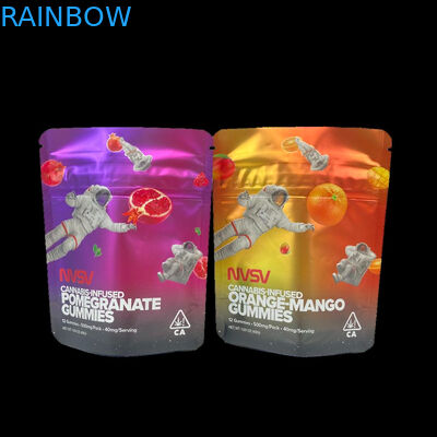 3.5 그램 플라스틱 봉지 포장 사용자 지정 라벨 인쇄 된 CBD 쿠키 다시 닫을 수 있습니다