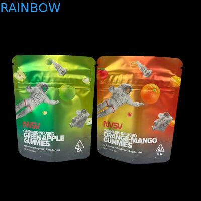 3.5 그램 플라스틱 봉지 포장 사용자 지정 라벨 인쇄 된 CBD 쿠키 다시 닫을 수 있습니다