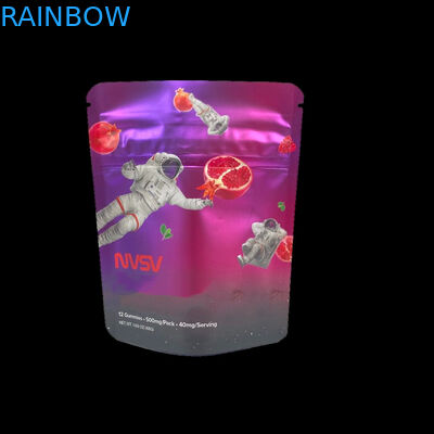 3.5 그램 플라스틱 봉지 포장 사용자 지정 라벨 인쇄 된 CBD 쿠키 다시 닫을 수 있습니다