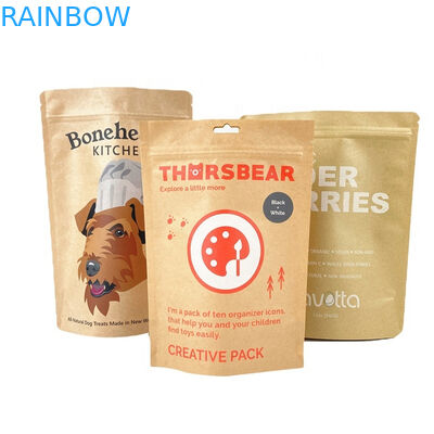 100% 생분해성 냄새 방지용 종이 포장 봉지 망고 파우더 차넛 애완 동물 식품 봉지 흰색 크래프트 종이 봉지