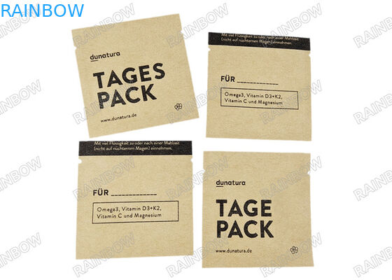 크래프트 종이 3면 밀폐 한 봉지 태블릿을 위한 생분해 가능한 봉지