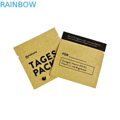 주문형 인쇄 커피 풀 차 샘플 팩 8x8cm 크래프트 종이 가방 재활용 크래프트 종이 가방 주문형