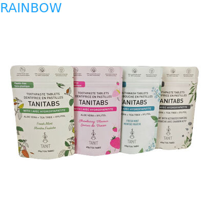 주문형 인쇄 커피 풀 차 샘플 팩 8x8cm 크래프트 종이 가방 재활용 크래프트 종이 가방 주문형