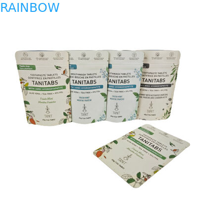 주문형 인쇄 커피 풀 차 샘플 팩 8x8cm 크래프트 종이 가방 재활용 크래프트 종이 가방 주문형