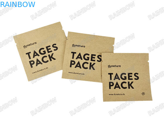 맞춤 인쇄 식품 등급 서 있는 크래프트 종이 포장 봉지 세 면 열 봉지 차 커피 봉지