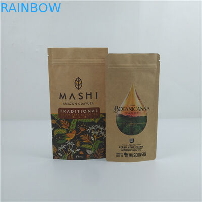 칩과 맞춤형 서드업 봉지, 열 밀착 인쇄 생물 분해성 식품 Kraft 종이 가방