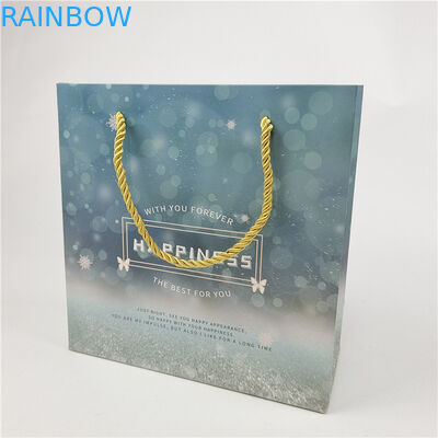 가장 많이 팔리는 재활용 가능한 환경 친화적 로고 인쇄 된 쇼핑용 종이 가방 포장 흰색 110 그램 재사용