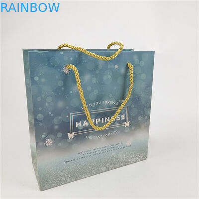 가장 많이 팔리는 재활용 가능한 환경 친화적 로고 인쇄 된 쇼핑용 종이 가방 포장 흰색 110 그램 재사용