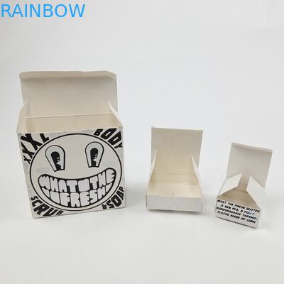 사용자 지정 반짝이는 UV 매트 필름 흰색 카드보드 종이 상자 400g 화장품 샘플 아간 오일