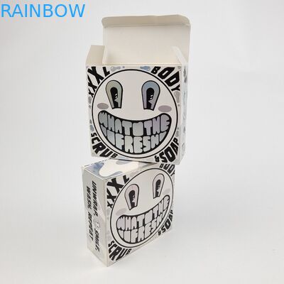 사용자 지정 반짝이는 UV 매트 필름 흰색 카드보드 종이 상자 400g 화장품 샘플 아간 오일