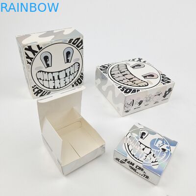 사용자 지정 반짝이는 UV 매트 필름 흰색 카드보드 종이 상자 400g 화장품 샘플 아간 오일