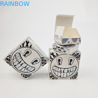 사용자 지정 반짝이는 UV 매트 필름 흰색 카드보드 종이 상자 400g 화장품 샘플 아간 오일