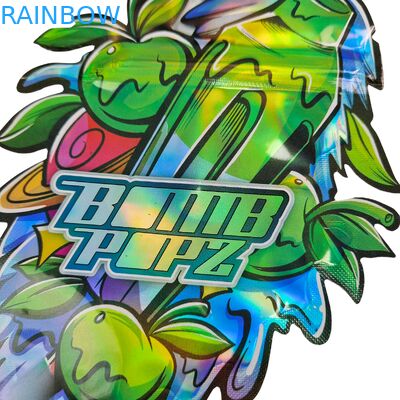 식용 캘리 3.5g 7g 마일러 지퍼백 소프트 터치 냄새 방지 불규칙 모양 쿠키 다이 컷 포장 비닐 봉투