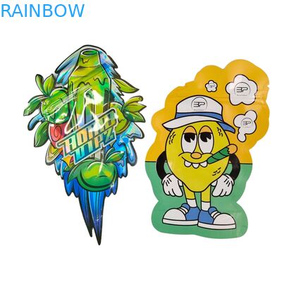 사용자 지정 모양 3.5g 디스플레이 박스 마이러 가방 어린이 보호 부드러운 터치 다이 커트 가방 1g 3.5g 7g 14g 28g 식용 플라스틱