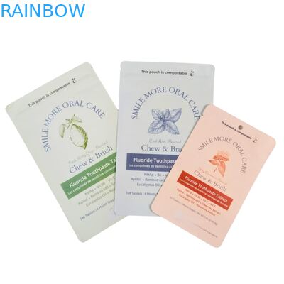 생분해성 크라프트 종이 봉투 흰색 스탠드 파우치 지퍼백 플라스틱 포장 반려동물 사료용 퇴비화 가능