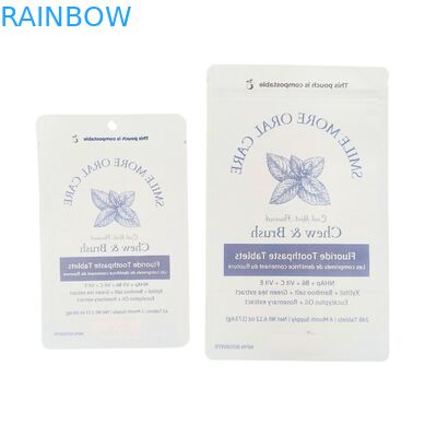 생분해성 크라프트 종이 봉투 흰색 스탠드 파우치 지퍼백 플라스틱 포장 반려동물 사료용 퇴비화 가능