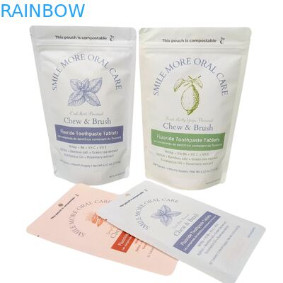 생분해성 크라프트 종이 봉투 흰색 스탠드 파우치 지퍼백 플라스틱 포장 반려동물 사료용 퇴비화 가능