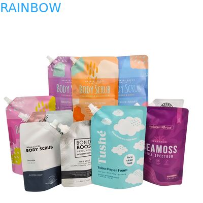 화장품 음료 로션용 노즐 백, 스파우트가 있는 액체 플라스틱 스탠드업 파우치, 짜서 쓰는 포장 백