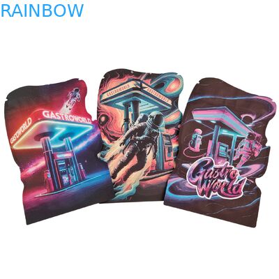 쿠키 구미 담배용 불규칙한 모양의 다이컷 마일라 백, 어린이 보호 지퍼 백 포함 PET 플라스틱 백