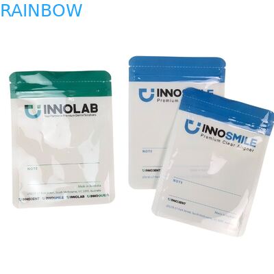 치과용 교정기용 맞춤형 로고 지퍼백 (열 밀봉 및 한쪽 면 투명 마일라 플라스틱 백)