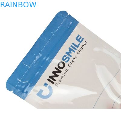 치과용 교정기용 맞춤형 로고 지퍼백 (열 밀봉 및 한쪽 면 투명 마일라 플라스틱 백)