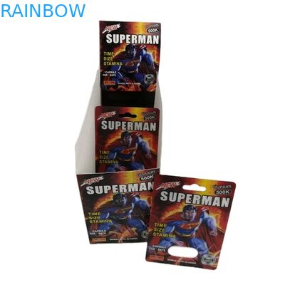 도매 맞춤형 라이노 100k 150k 200k 캡슐 강화 알약 의약품 3D 포장 카드 및 종이 디스플레이 박스