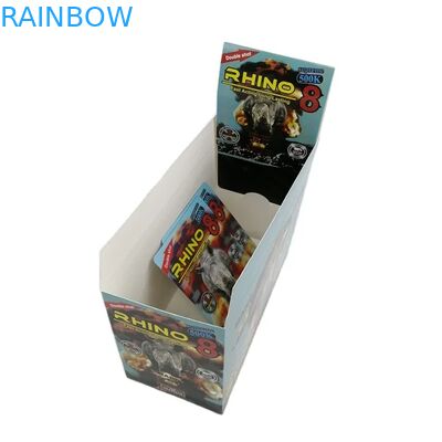 도매 맞춤형 라이노 100k 150k 200k 캡슐 강화 알약 의약품 3D 포장 카드 및 종이 디스플레이 박스