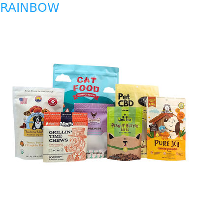 환경 친화적, 50~200마이크로 톤의 반려동물 식품 포장용 두께로 재사용 가능한 서있는 봉지