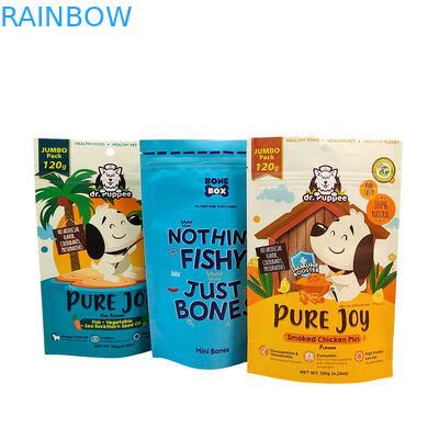 환경 친화적, 50~200마이크로 톤의 반려동물 식품 포장용 두께로 재사용 가능한 서있는 봉지