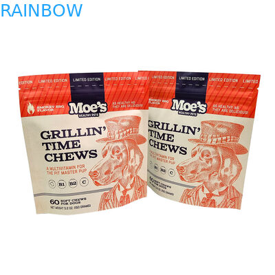 환경 친화적, 50~200마이크로 톤의 반려동물 식품 포장용 두께로 재사용 가능한 서있는 봉지