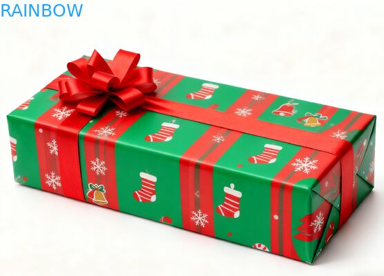 재활용 가능한 생분해 가능한 크래프트 직사각형 선물 상자 접이 가능한 뚜?? 리본 자외선 코팅 매트 맞춤형 생일 크리스마스 선물 상자